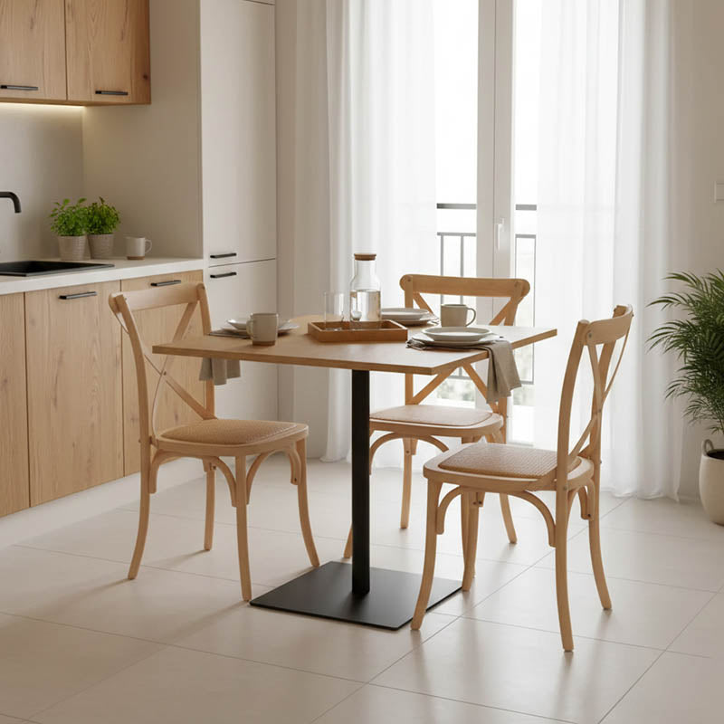 Τραπέζι Nerobian  mdf σε sonoma απόχρωση 70x70x75εκ - Pakobazaar