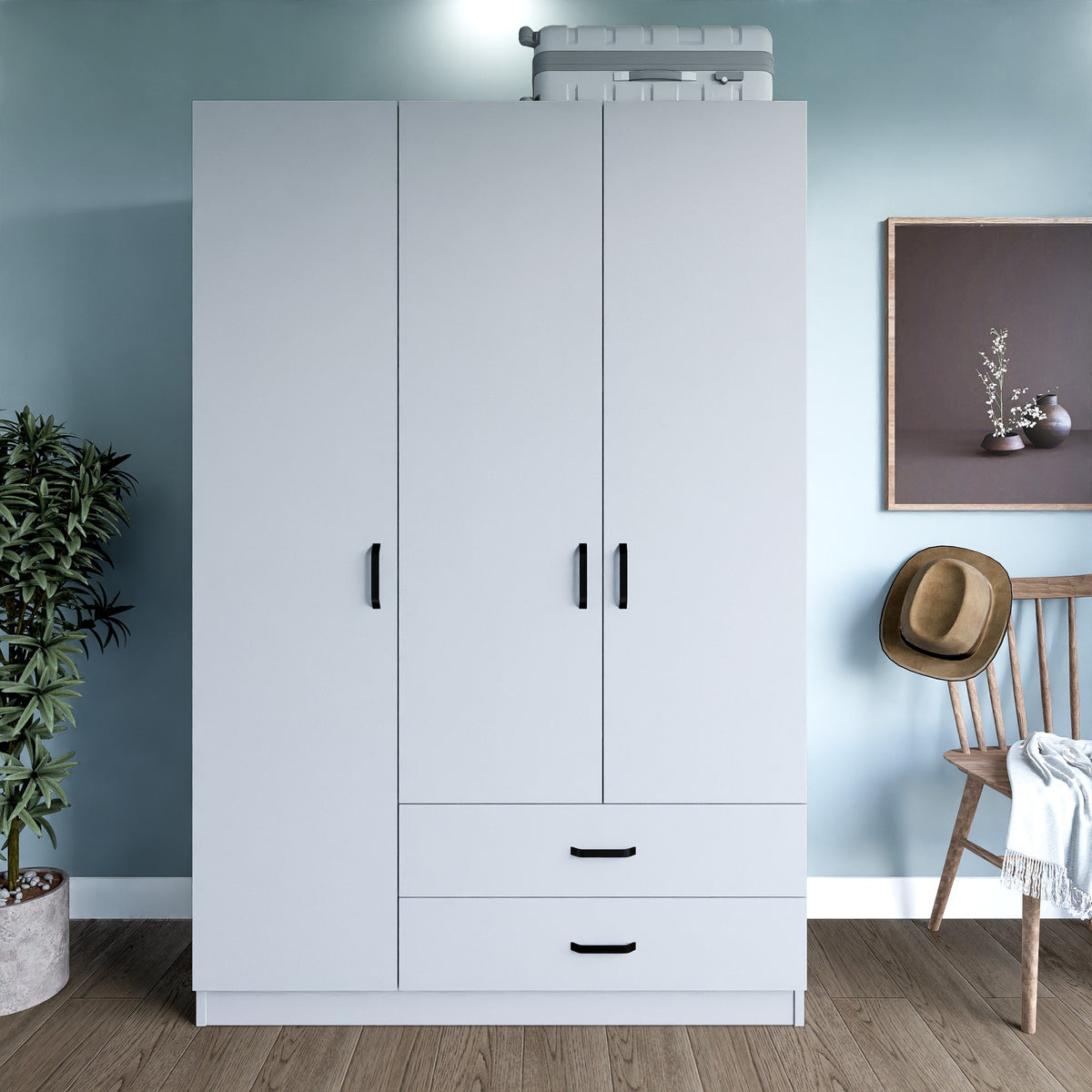 Ντουλάπα Agiofili Ματ Λευκό 120x45x181 εκ. Μελαμίνης