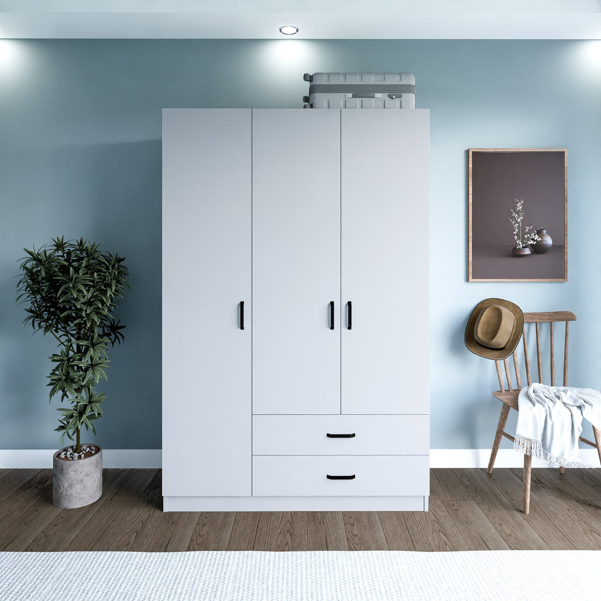 Ντουλάπα Agiofili Ματ Λευκό 120x45x181 εκ. Μελαμίνης