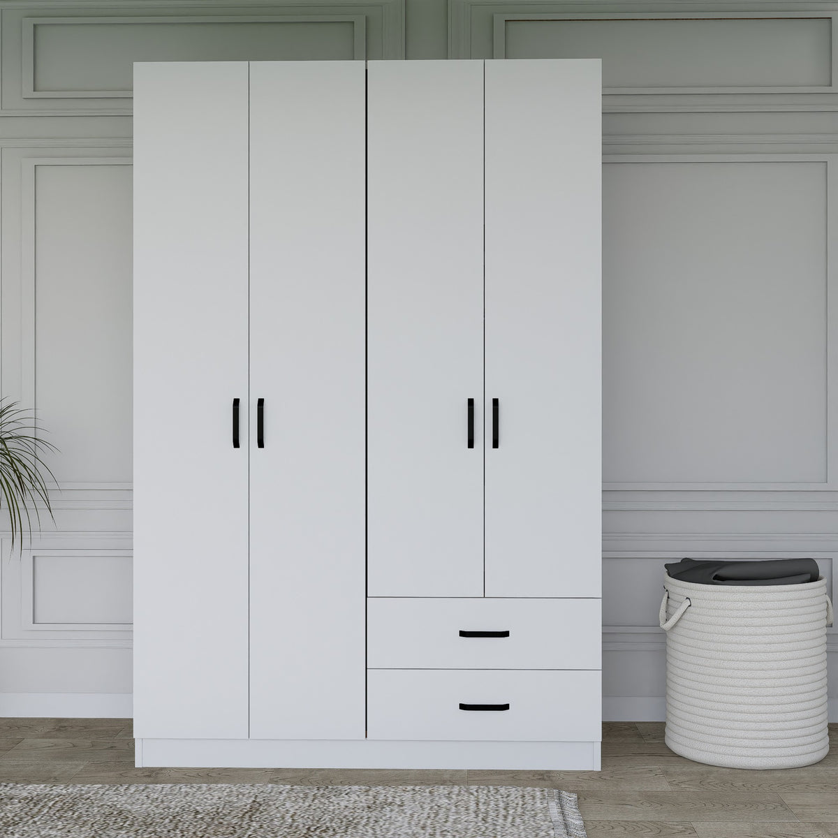 Ντουλάπα Agiofili Λευκό 120x45x180 εκ. Μελαμίνης - Pakobazaar
