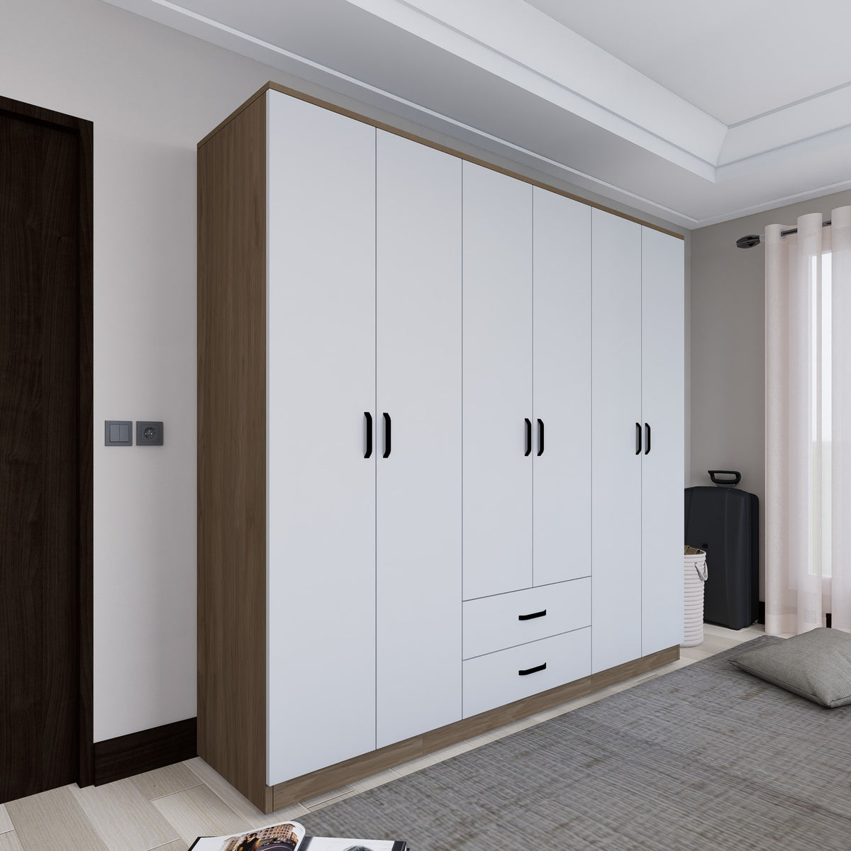 Ντουλάπα Agiofili Ανοιχτό Καρυδί 180x45x190 εκ. Μελαμίνης Κωδ. 64