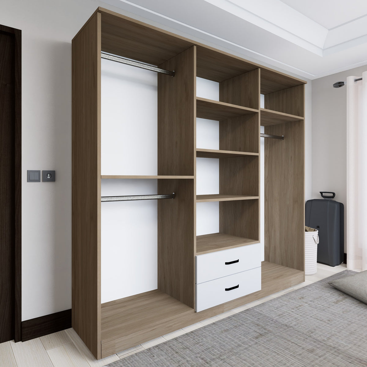Ντουλάπα Agiofili Ανοιχτό Καρυδί 180x45x190 εκ. Μελαμίνης Κωδ. 64