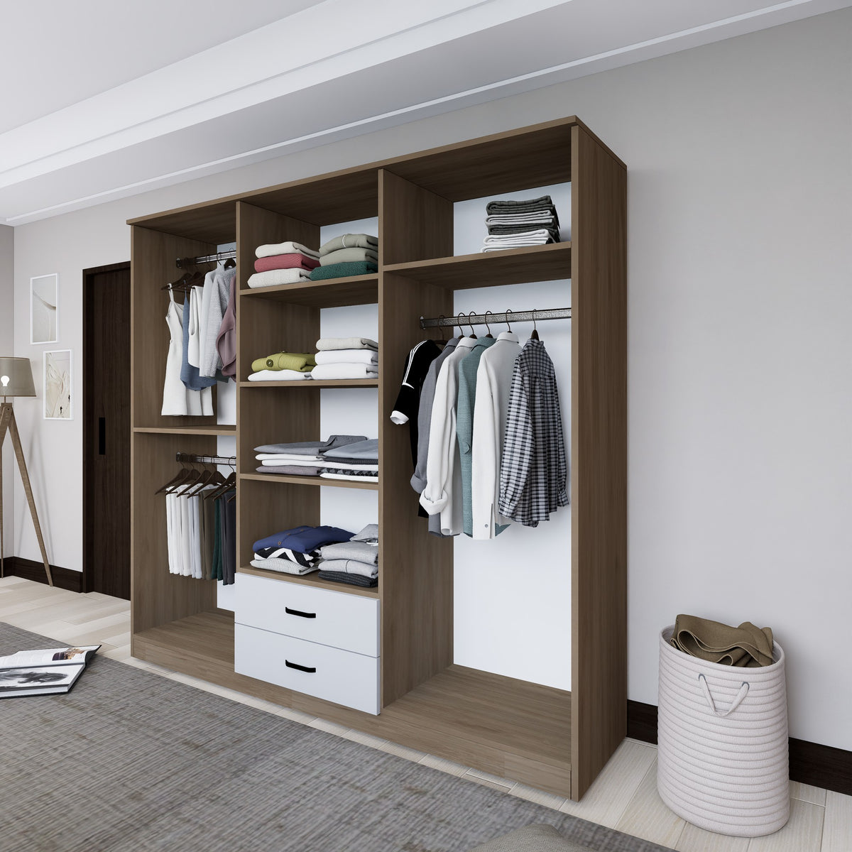 Ντουλάπα Agiofili Ανοιχτό Καρυδί 180x45x190 εκ. Μελαμίνης Κωδ. 64