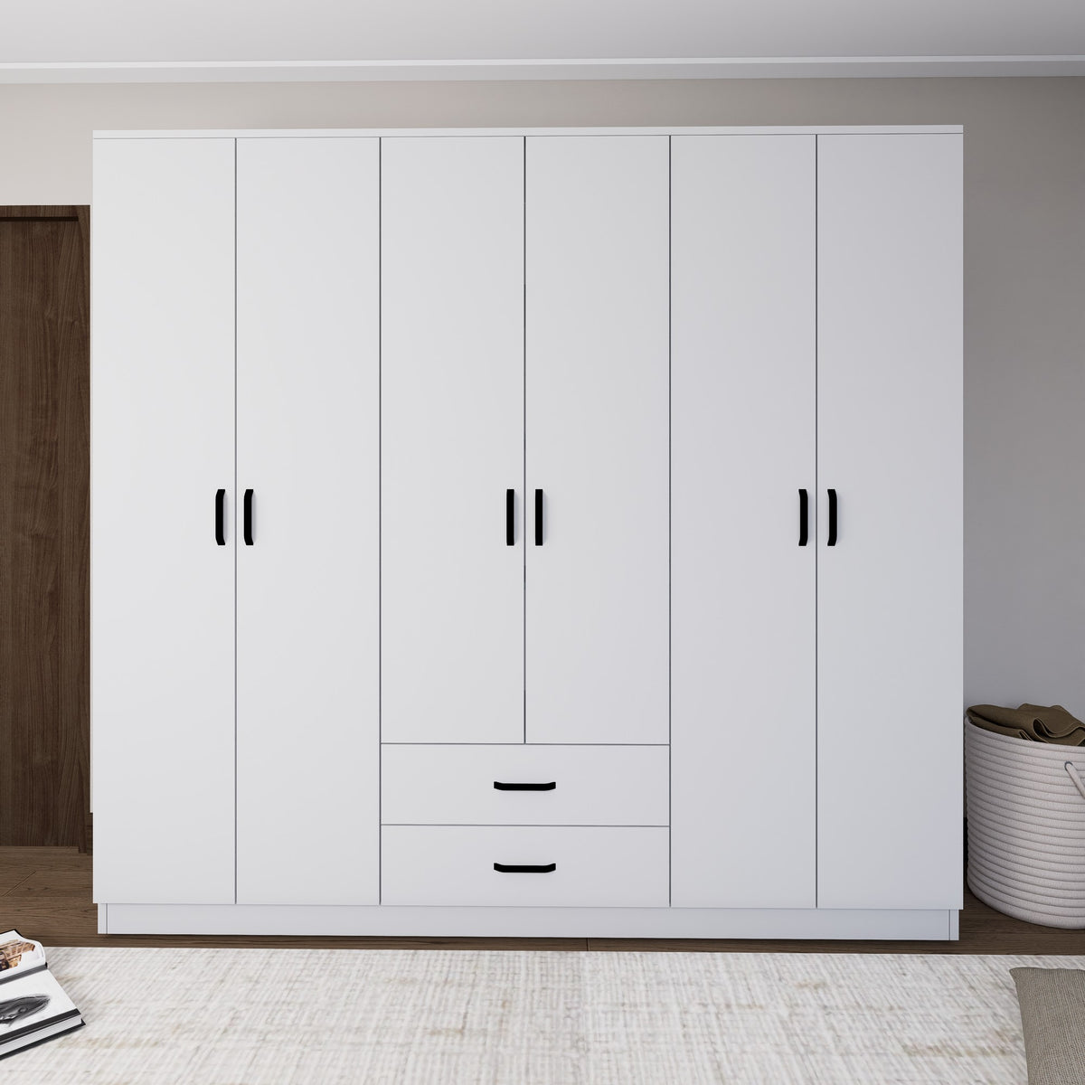Ντουλάπα Agiofili Ματ Λευκό 180x45x190 εκ. Μελαμίνης