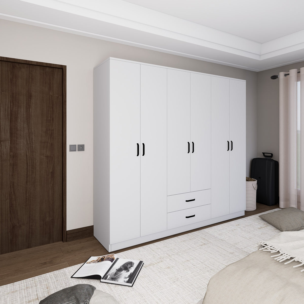 Ντουλάπα Agiofili Ματ Λευκό 180x45x190 εκ. Μελαμίνης