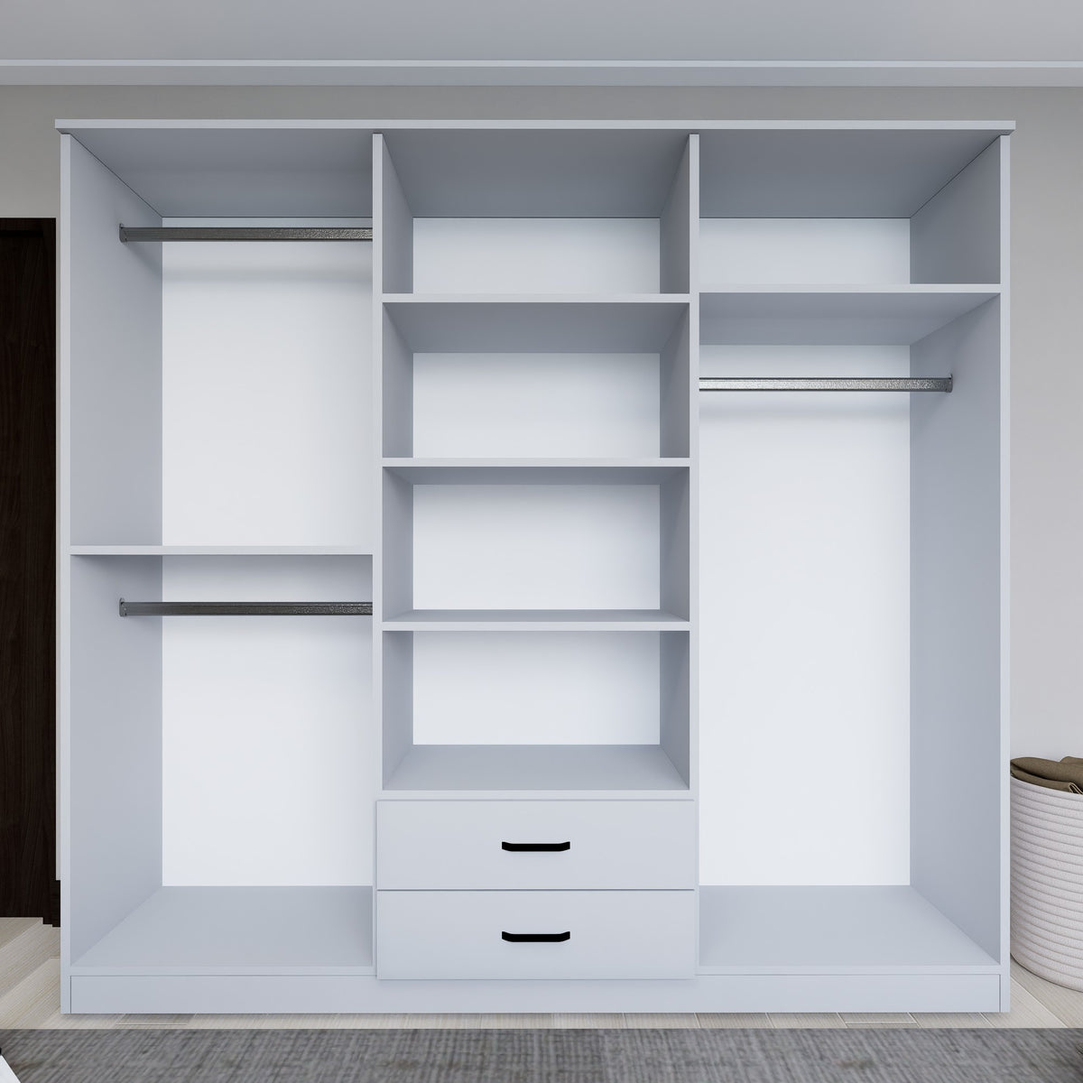 Ντουλάπα Agiofili Ματ Λευκό 180x45x190 εκ. Μελαμίνης