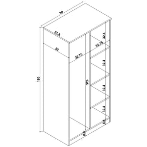 Ντουλάπα Mesotopos Ατλαντικό Πεύκο 80x51.8x180 εκ. Μελαμίνης