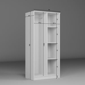 Ντουλάπα Mesotopos Λευκό 80x51.8x180 εκ. Μελαμίνης