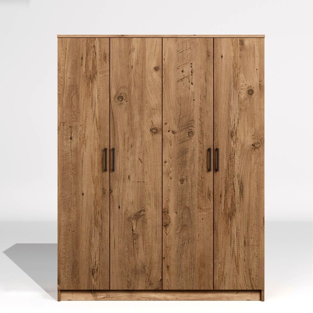 Ντουλάπα Mesotopos Ατλαντικό Πεύκο 140x51.8x180 εκ. Μελαμίνης - Pakobazaar