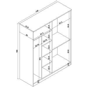 Ντουλάπα Mesotopos Ατλαντικό Πεύκο 140x51.8x180 εκ. Μελαμίνης - Pakobazaar