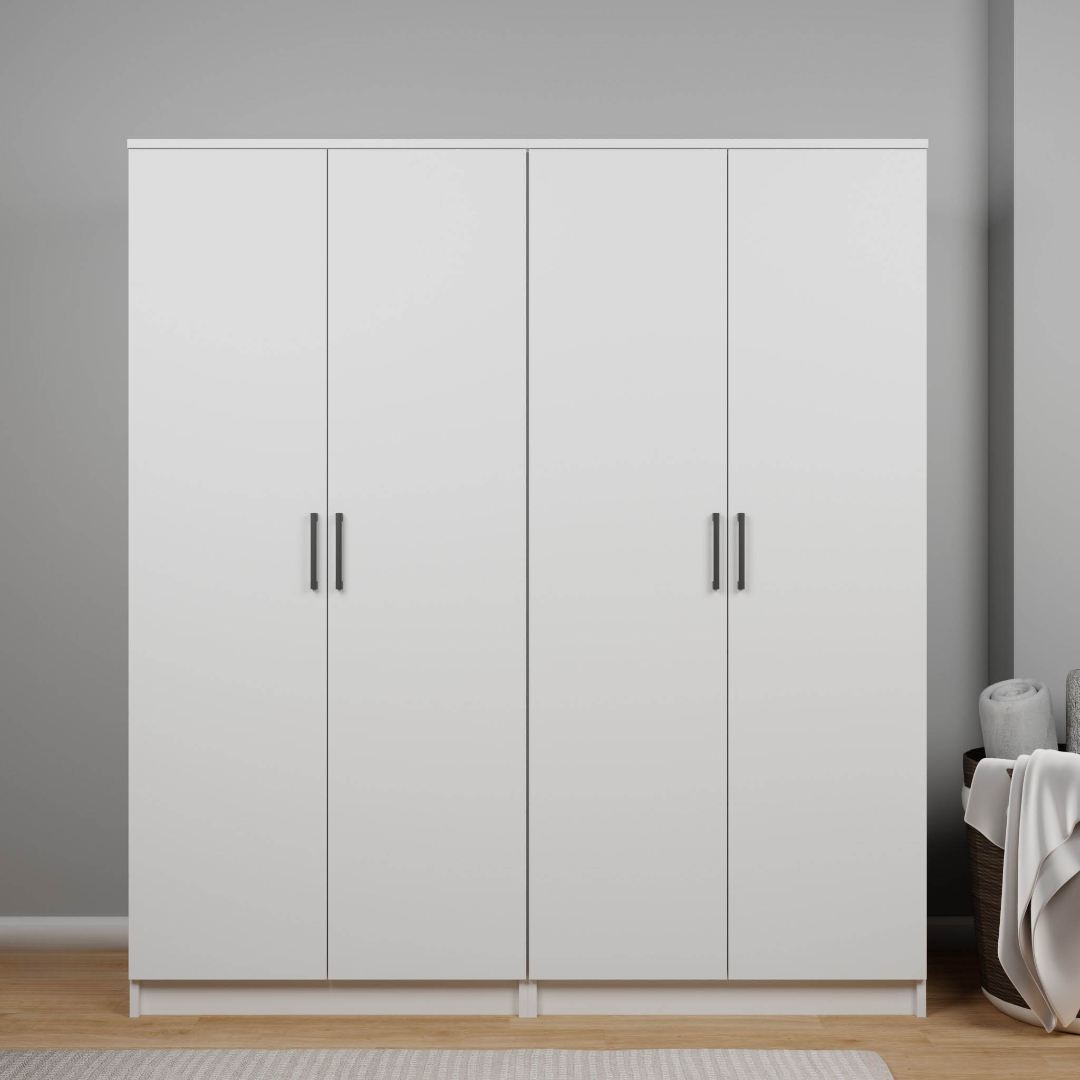 Ντουλάπα Mesotopos Λευκό 160x51.8x180 εκ. Μελαμίνης - Pakobazaar