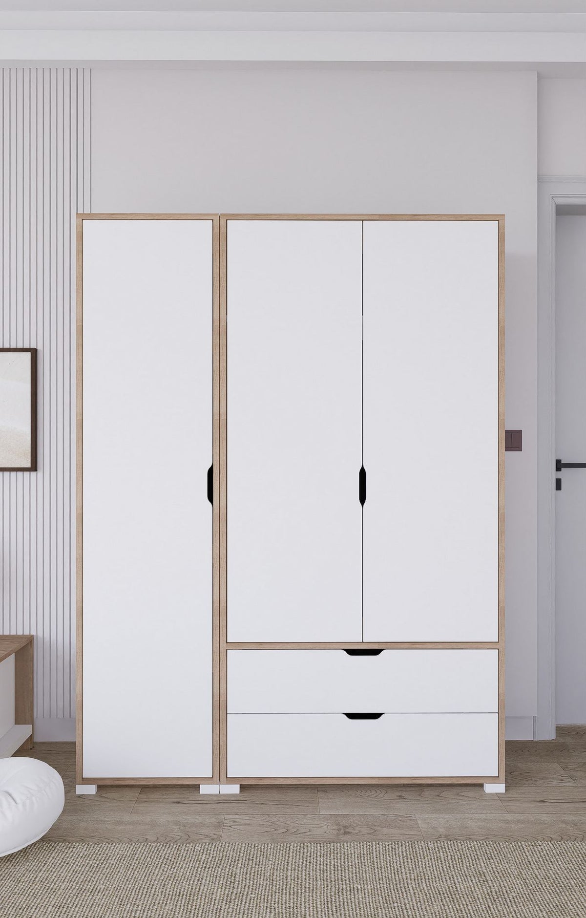 Ντουλάπα Komilio Ανοιχτό Καρυδί 130x45x183 εκ. Μελαμίνης