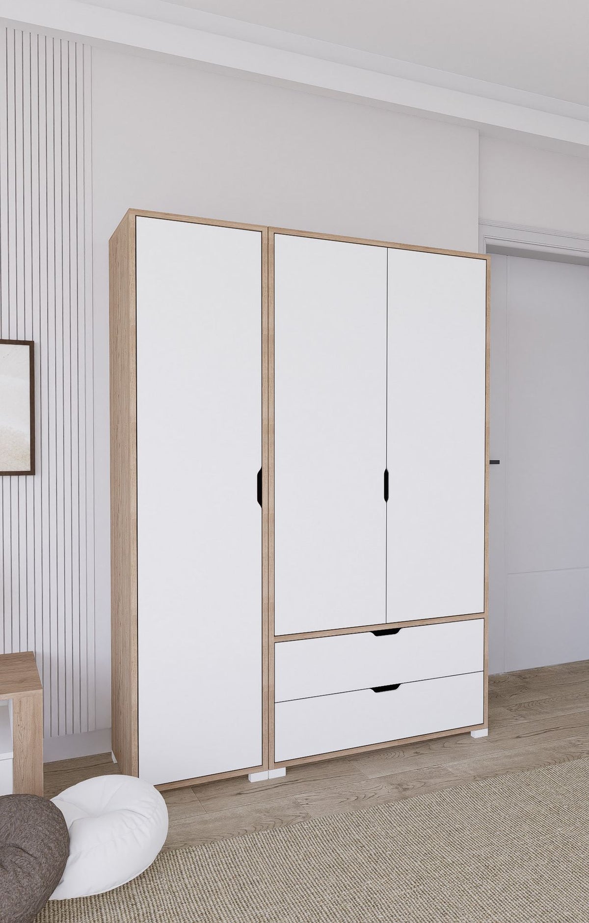 Ντουλάπα Komilio Ανοιχτό Καρυδί 130x45x183 εκ. Μελαμίνης