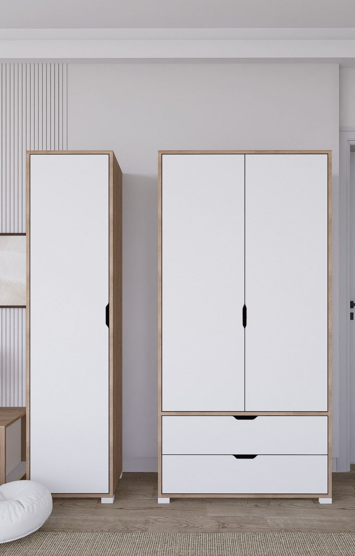 Ντουλάπα Komilio Ανοιχτό Καρυδί 130x45x183 εκ. Μελαμίνης