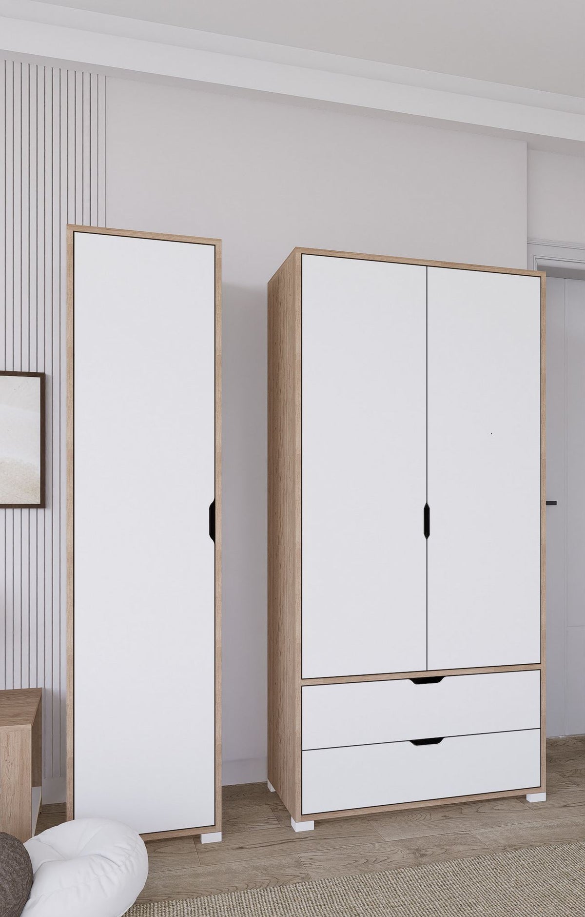 Ντουλάπα Komilio Ανοιχτό Καρυδί 130x45x183 εκ. Μελαμίνης