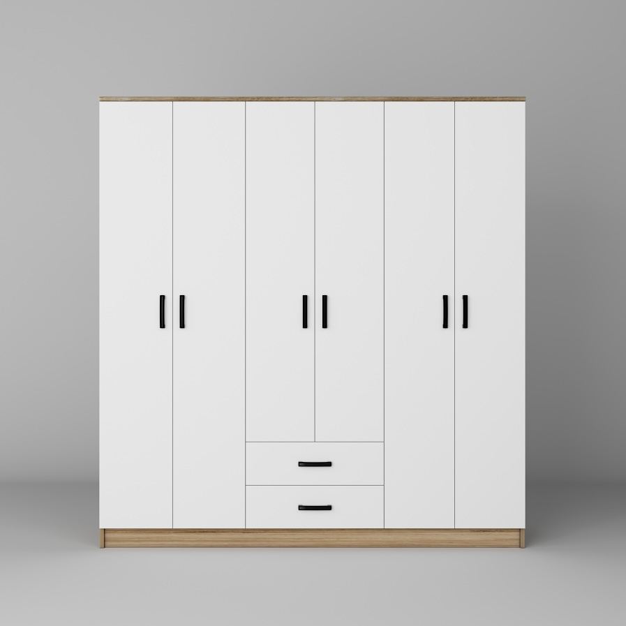 Ντουλάπα Agiofili Ανοιχτό Καρυδί 180x45x190 εκ. Μελαμίνης Κωδ. 75