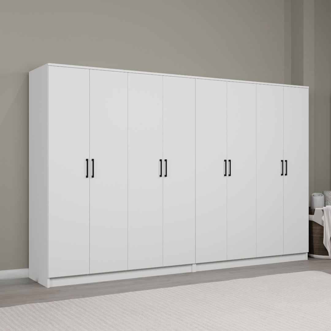 Ντουλάπα Mesotopos Λευκό 280x51.8x180 εκ. Μελαμίνης Κωδ. 128