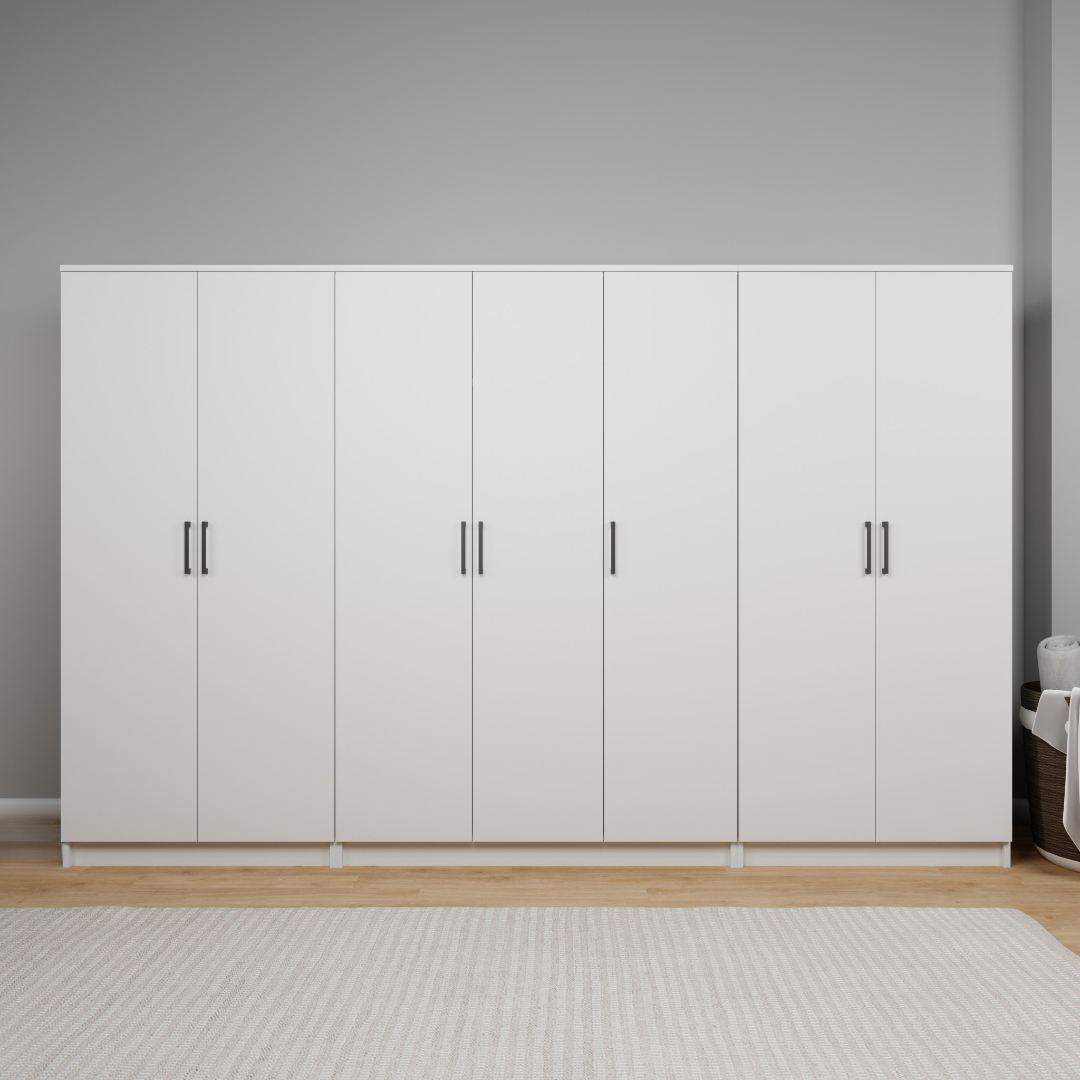 Ντουλάπα Mesotopos Λευκό 280x51.8x180 εκ. Μελαμίνης Κωδ. 107