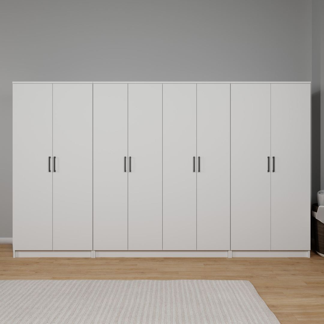 Ντουλάπα Mesotopos Λευκό 300x51.8x180 εκ. Μελαμίνης