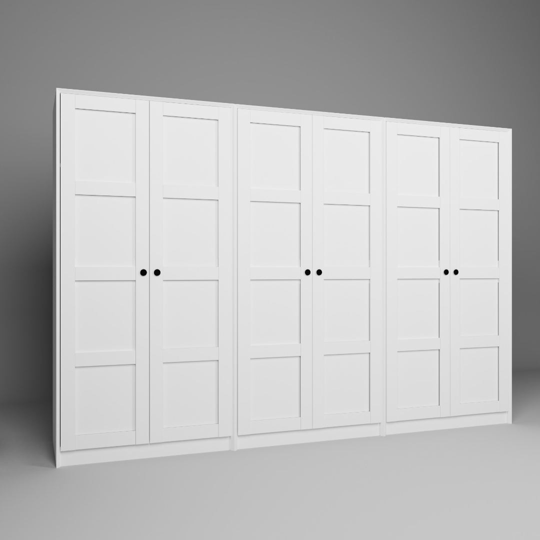 Ντουλάπα Hydra Λευκό 280x60x190 εκ. Μελαμίνης