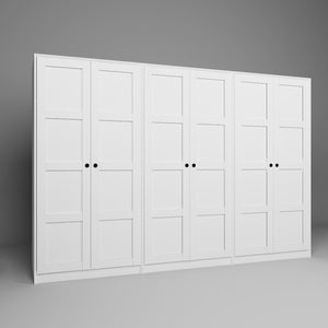 Ντουλάπα Hydra Λευκό 280x60x190 εκ. Μελαμίνης
