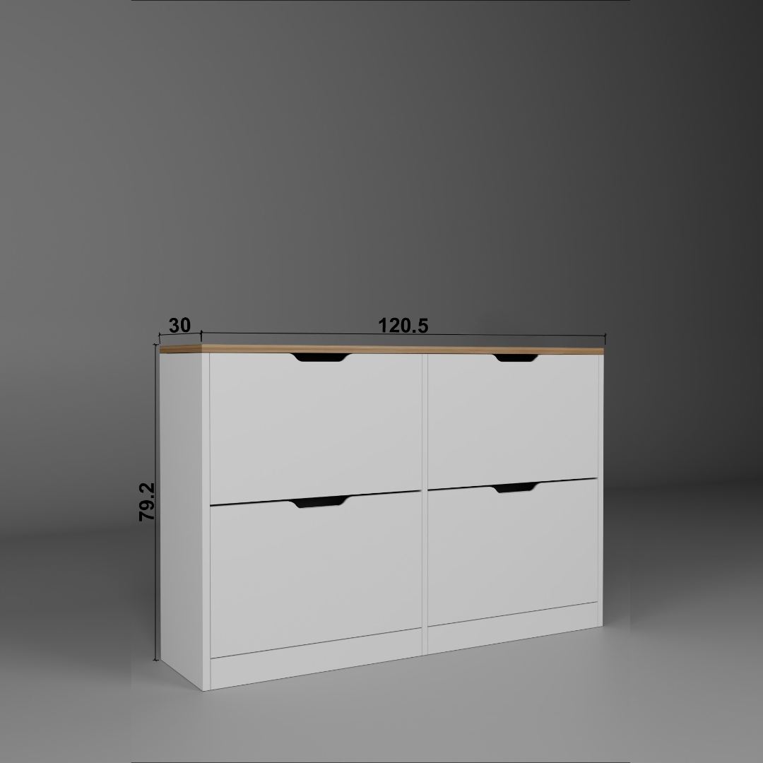 Παπουτσοθήκη Kalandra Με Ράφια Ανοιχτό Καρυδί 120.5x30x79.2 εκ. Μελαμίνης - Pakobazaar