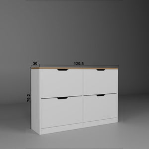 Παπουτσοθήκη Kalandra Με Ράφια Ανοιχτό Καρυδί 120.5x30x79.2 εκ. Μελαμίνης - Pakobazaar