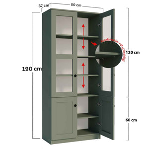 Στήλη Αποθήκευσης Kapi Πράσινο 80x37x190 εκ. Μελαμίνης