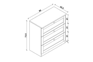 Συρταριέρα Hydra Καρυδί - Πράσινο 80x42.5x73.5 εκ. Μελαμίνης
