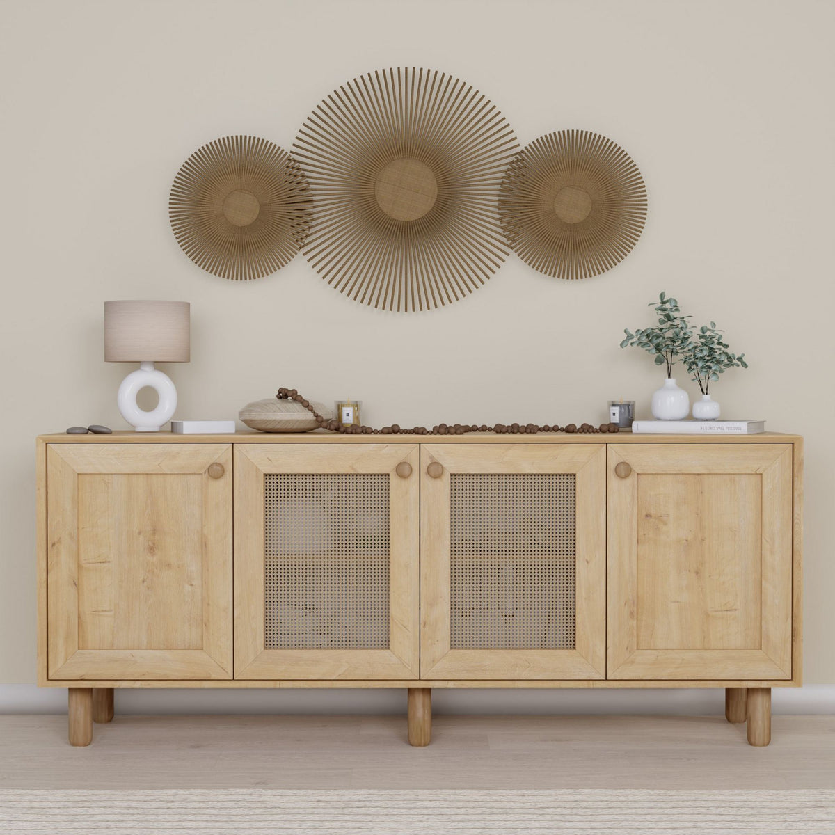 Κονσόλα Batsi Με Ράφια Καρυδί - Bohemian 180x40x75 εκ. Μελαμίνης