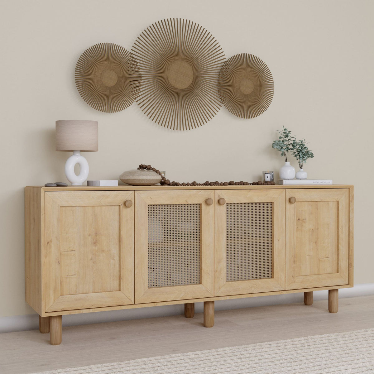 Κονσόλα Batsi Με Ράφια Καρυδί - Bohemian 180x40x75 εκ. Μελαμίνης