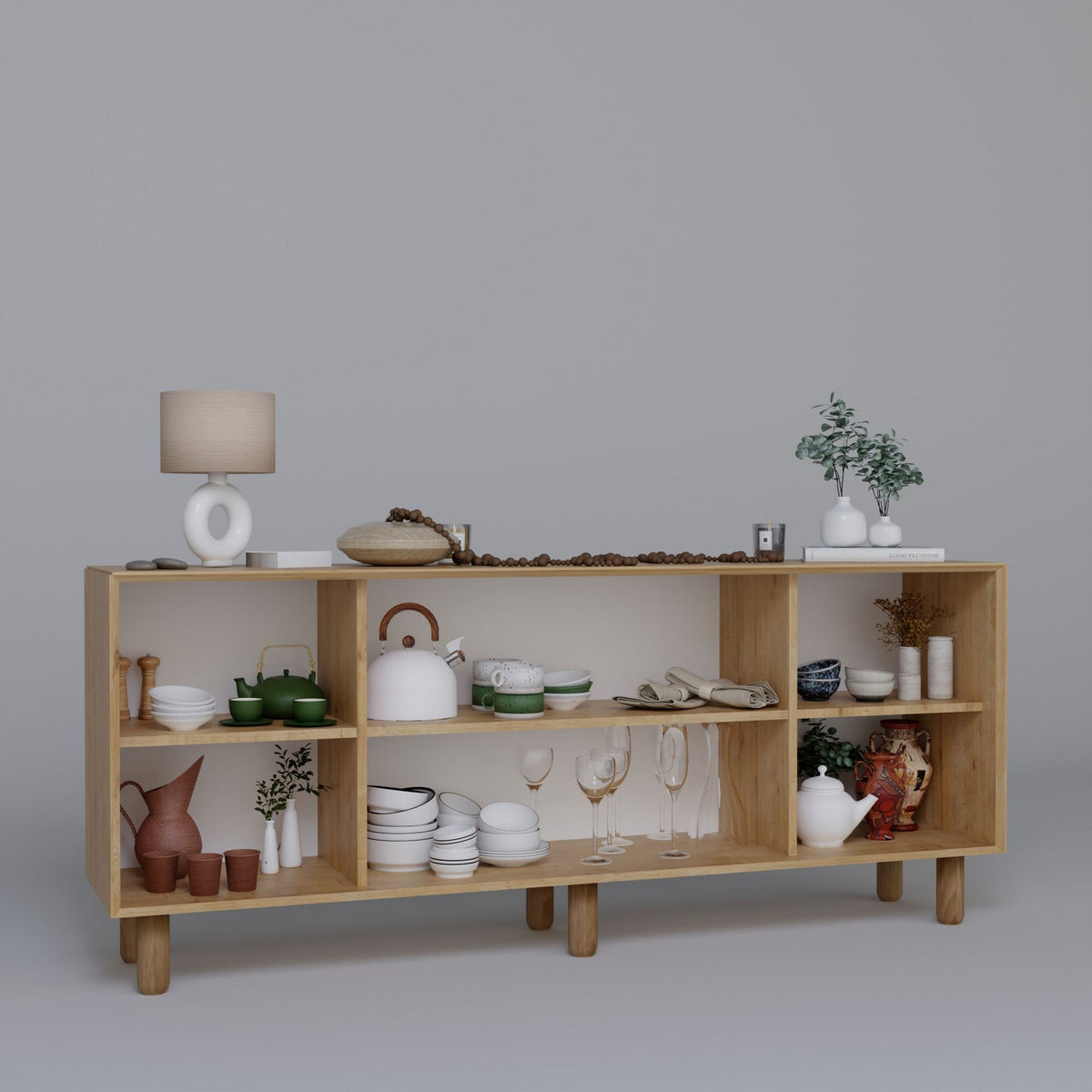 Κονσόλα Batsi Με Ράφια Καρυδί - Bohemian 180x40x75 εκ. Μελαμίνης