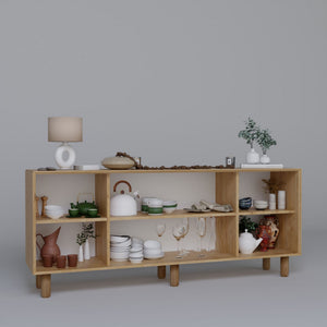 Κονσόλα Batsi Με Ράφια Καρυδί - Bohemian 180x40x75 εκ. Μελαμίνης