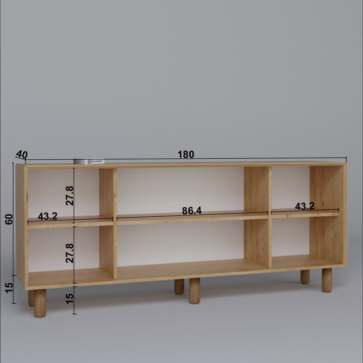 Κονσόλα Batsi Με Ράφια Καρυδί - Bohemian 180x40x75 εκ. Μελαμίνης