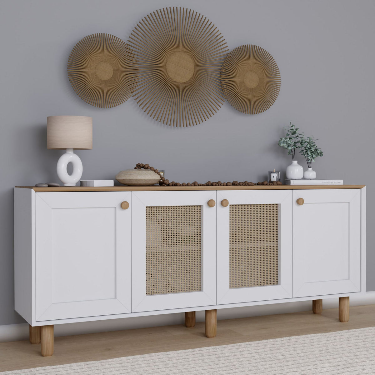 Κονσόλα Petaloudes Ανοιχτό Καρυδί 180x40x75 εκ. Μελαμίνης Κωδ. 145