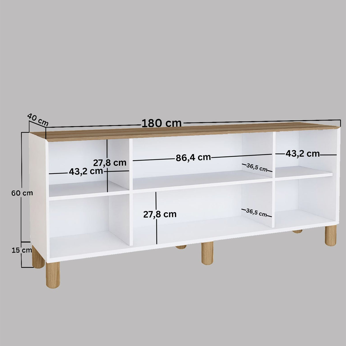 Κονσόλα Petaloudes Ανοιχτό Καρυδί 180x40x75 εκ. Μελαμίνης Κωδ. 145