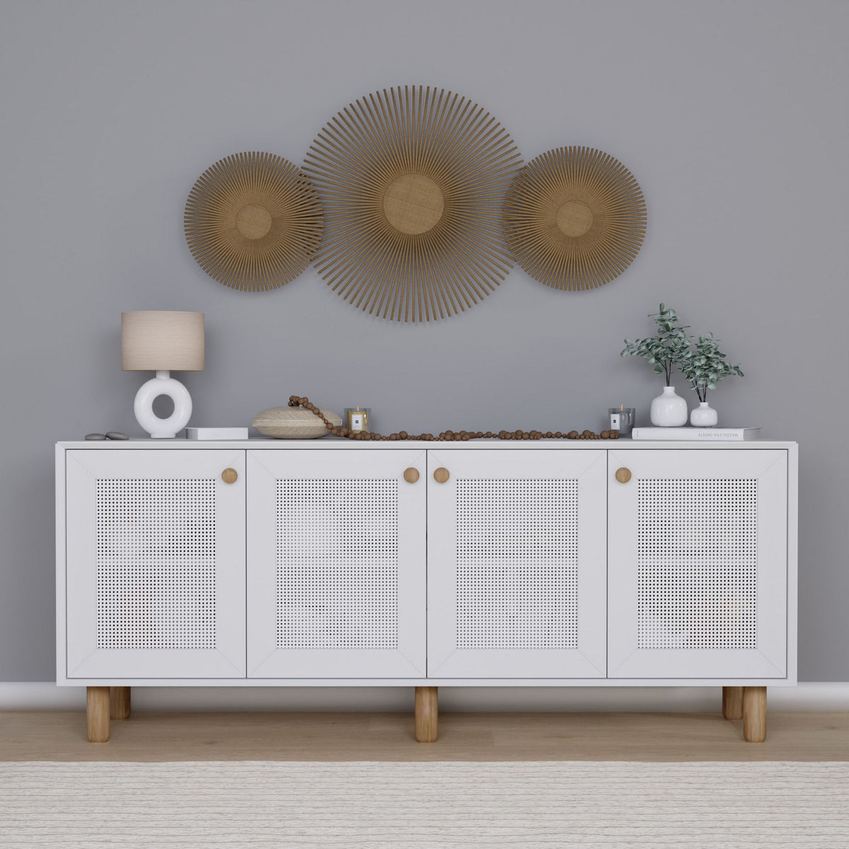 Κονσόλα Petaloudes Λευκό 180x40x75 εκ. Μελαμίνης Κωδ. 134 - Pakobazaar