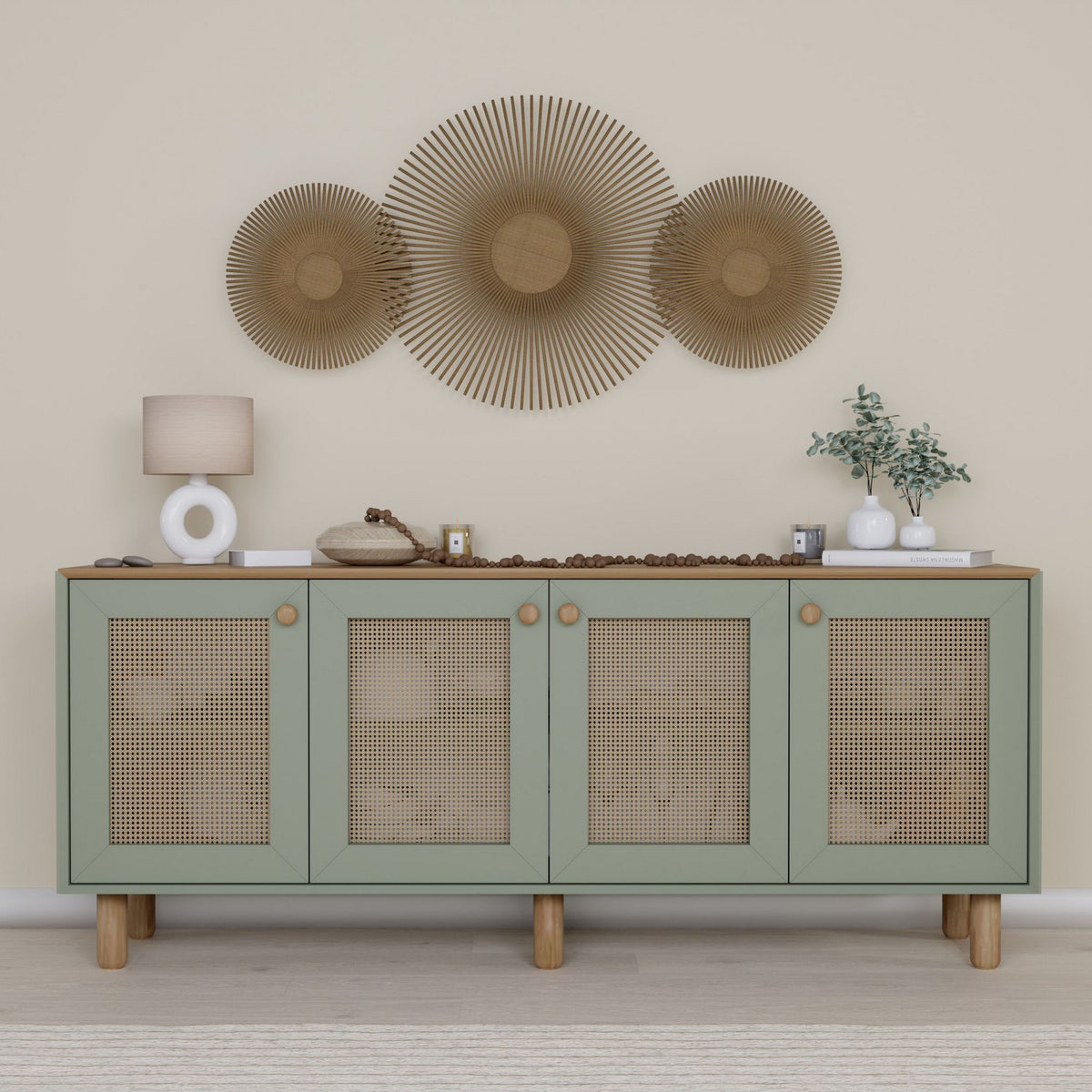 Κονσόλα Petaloudes Πράσινο 180x40x75 εκ. Μελαμίνης - Pakobazaar