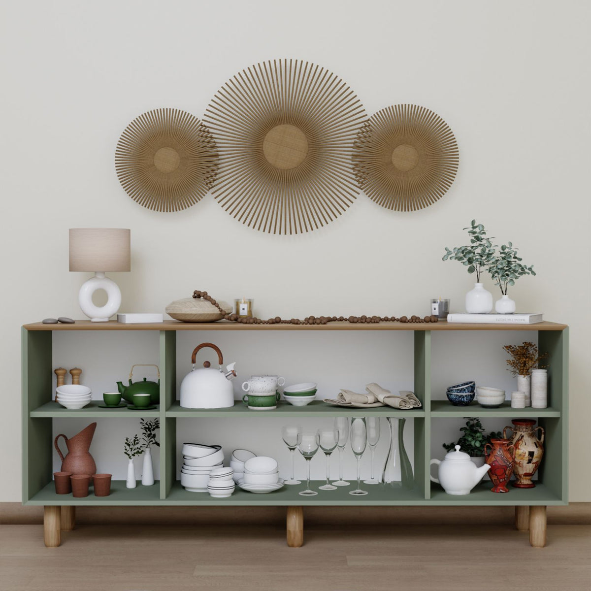Κονσόλα Petaloudes Πράσινο 180x40x75 εκ. Μελαμίνης - Pakobazaar