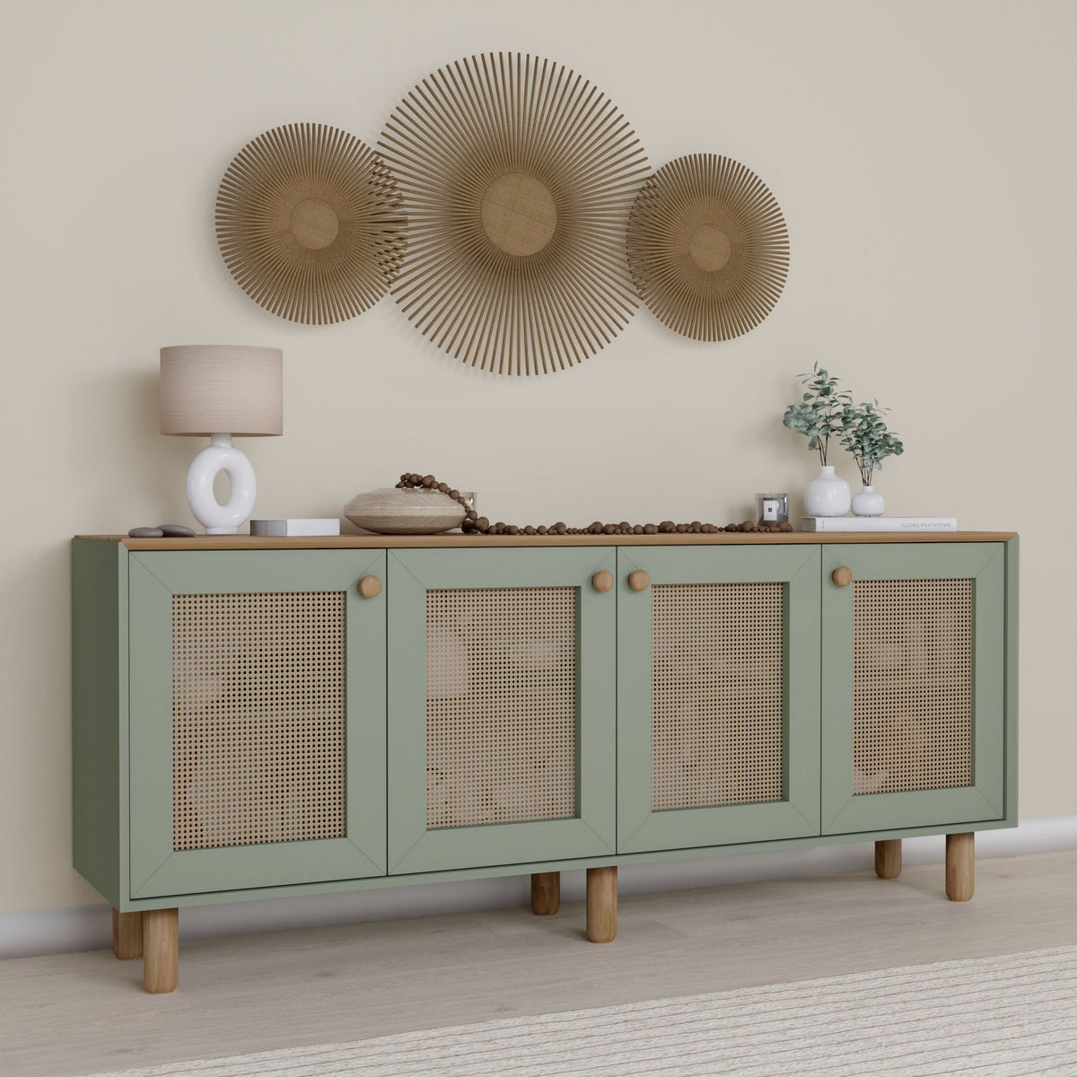 Κονσόλα Petaloudes Πράσινο 180x40x75 εκ. Μελαμίνης - Pakobazaar