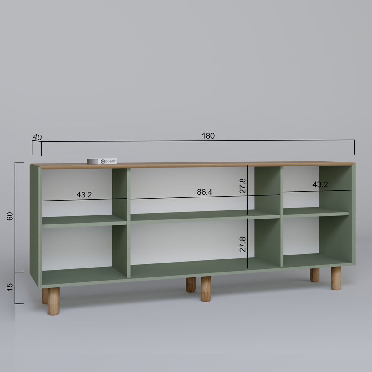 Κονσόλα Petaloudes Πράσινο 180x40x75 εκ. Μελαμίνης - Pakobazaar