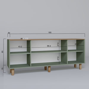 Κονσόλα Petaloudes Πράσινο 180x40x75 εκ. Μελαμίνης - Pakobazaar