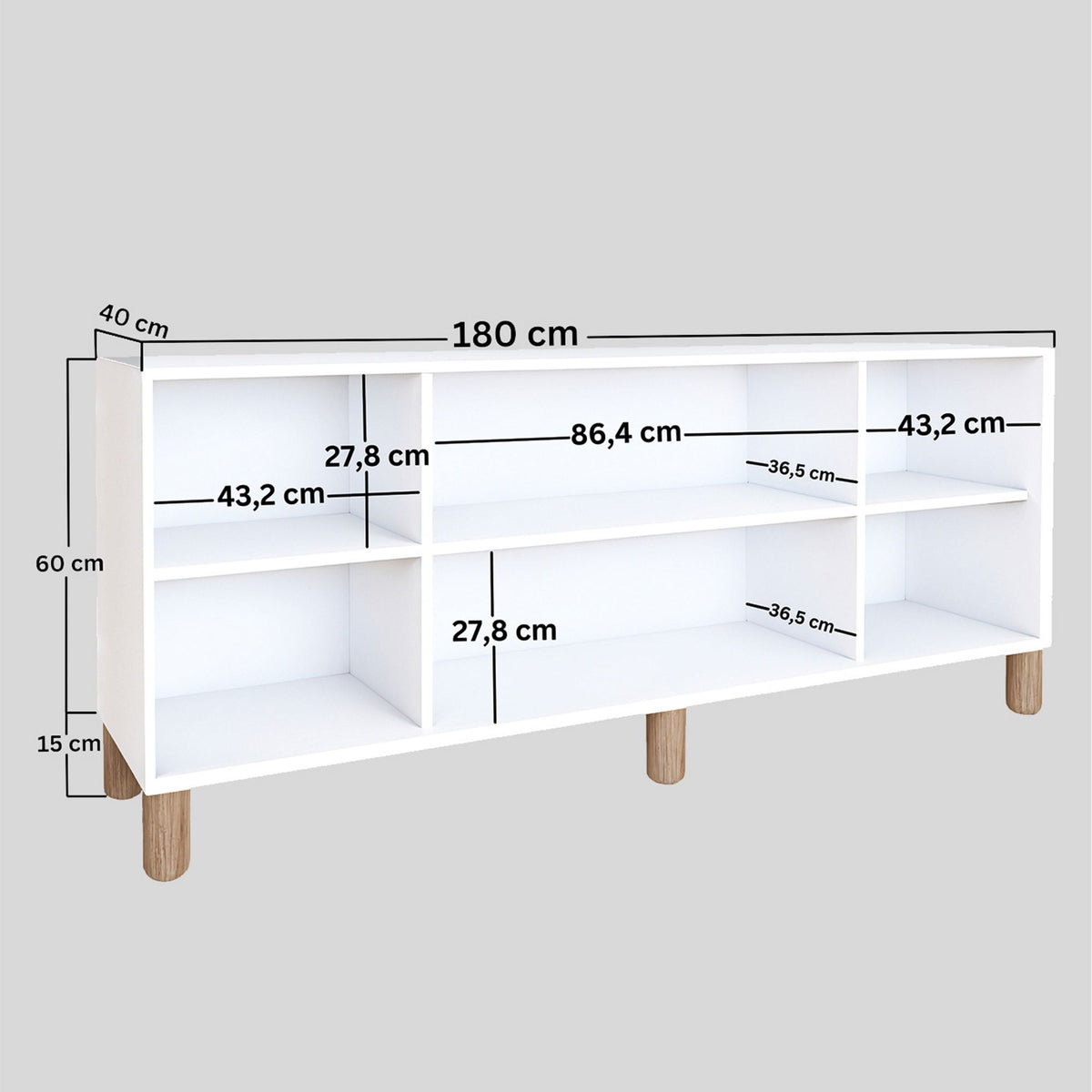 Κονσόλα Choro Με Ράφια Λευκό 180x40x75 εκ. Μελαμίνης