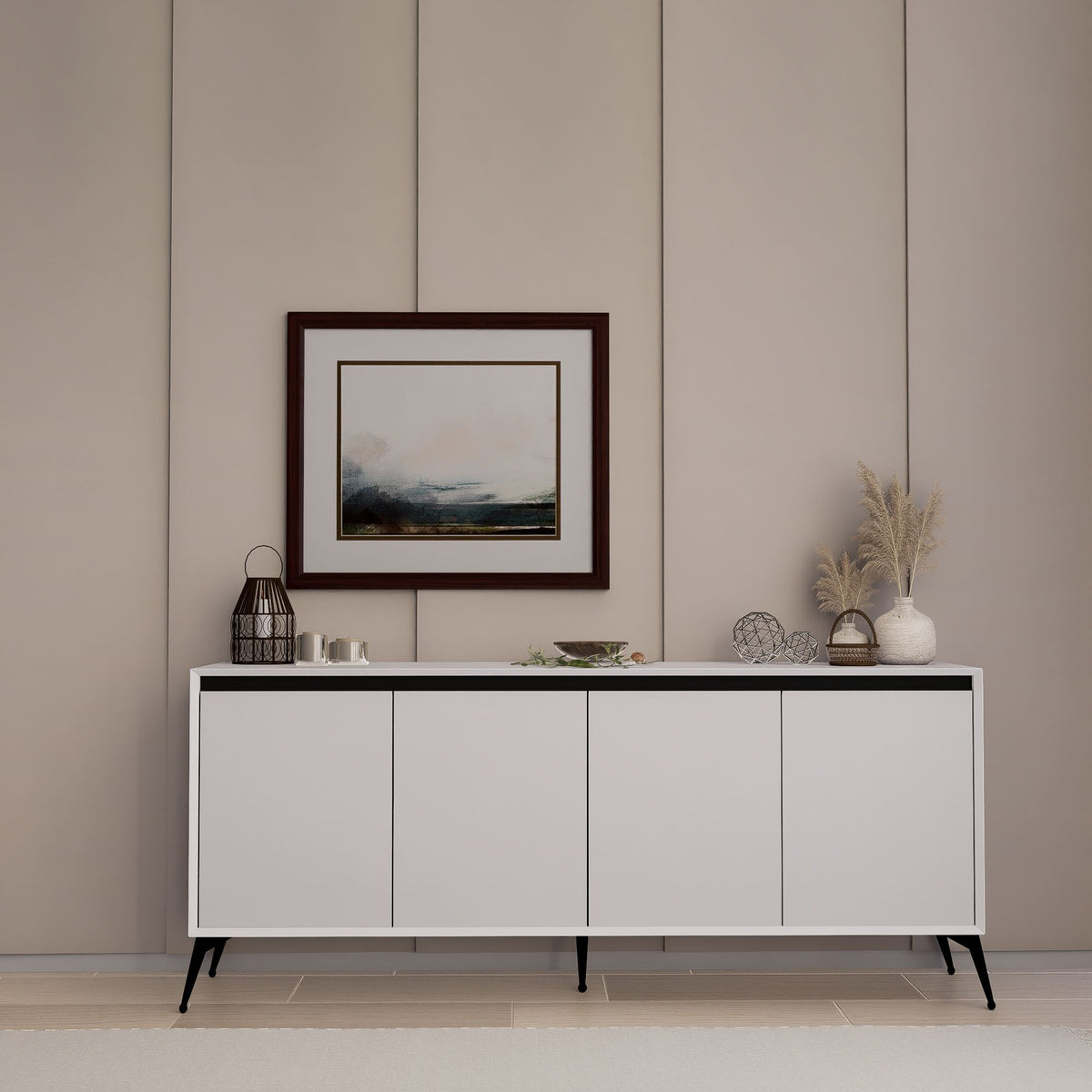 Κονσόλα Nippos Λευκό 180x37.3x80 εκ. Μελαμίνης