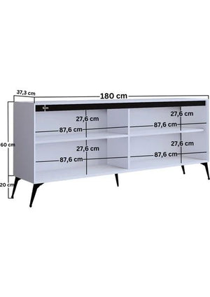 Κονσόλα Nippos Λευκό 180x37.3x80 εκ. Μελαμίνης
