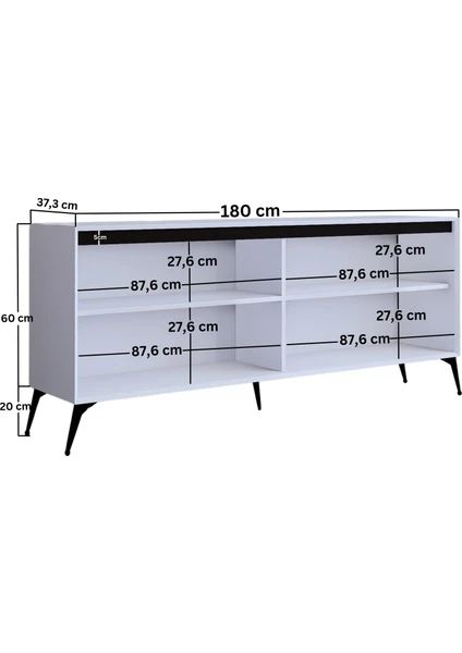 Κονσόλα Nippos Λευκό 180x37.3x80 εκ. Μελαμίνης