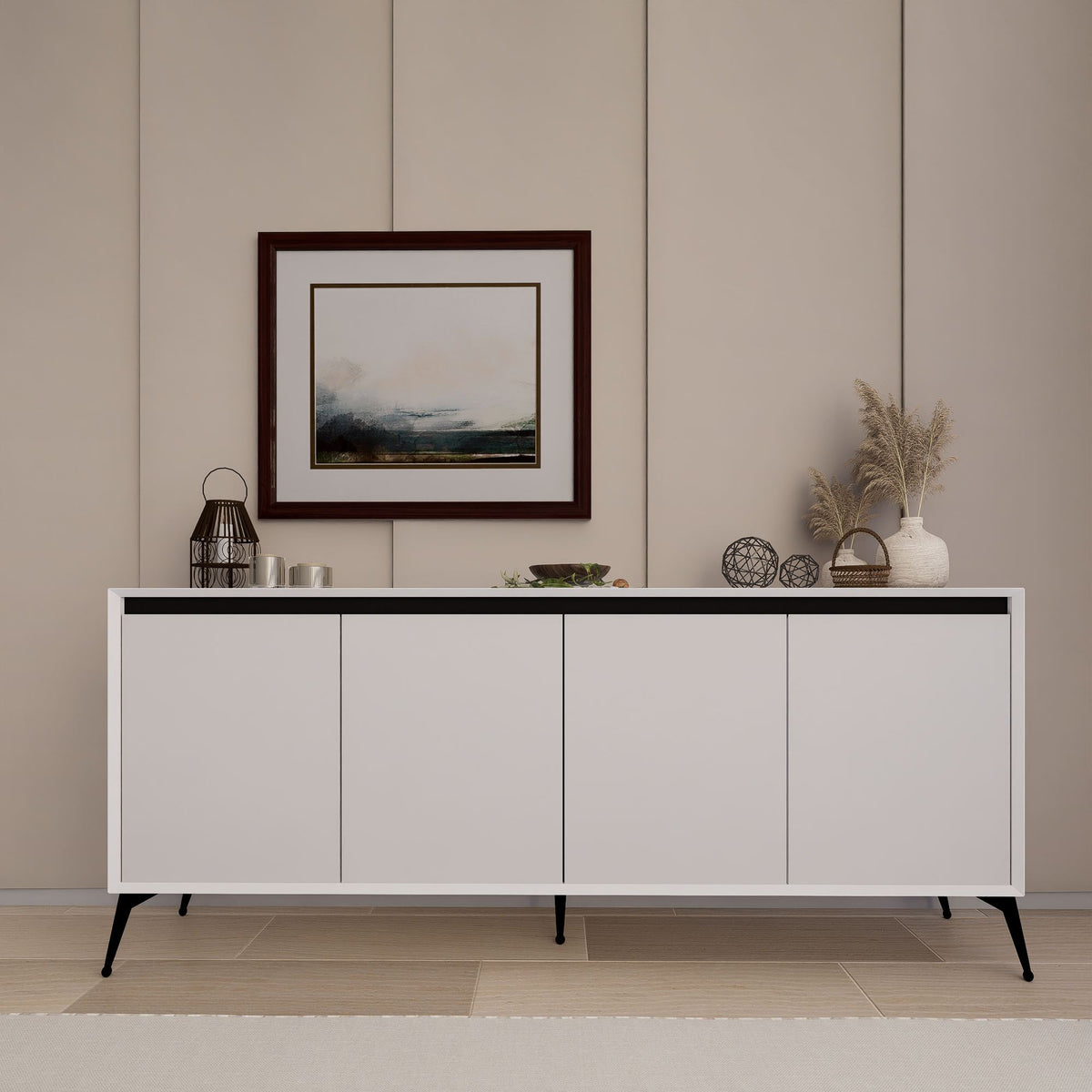 Κονσόλα Nippos Λευκό 180x37.3x80 εκ. Μελαμίνης