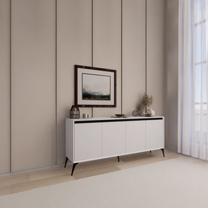 Κονσόλα Nippos Λευκό 180x37.3x80 εκ. Μελαμίνης
