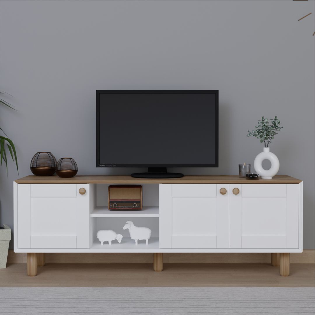 Έπιπλο Τηλεόρασης Petaloudes Δρυς Garden 160x40x56 εκ. Μελαμίνης Κωδ. 83