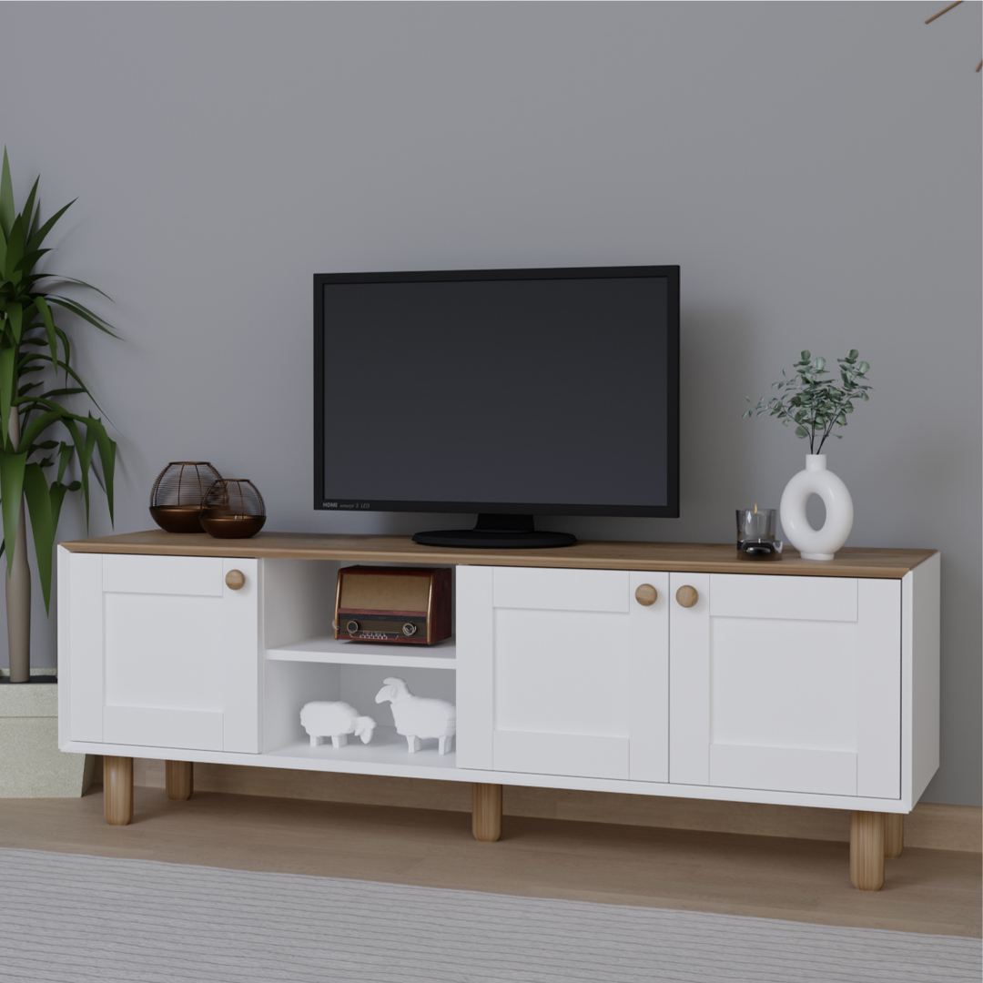 Έπιπλο Τηλεόρασης Petaloudes Δρυς Garden 160x40x56 εκ. Μελαμίνης Κωδ. 83